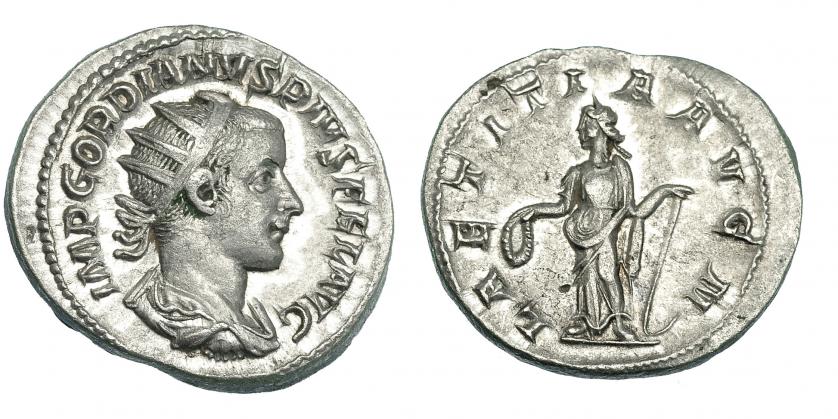 285   -  GORDIANO III. Antoniniano. Roma (241-243). R/ Laetitia con corona y ancla. RIC-86. MBC.