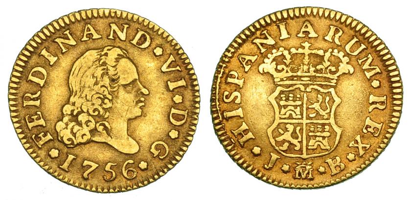 417   -  1/2 escudo. 1756. Madrid. JB. VI-414. MBC.