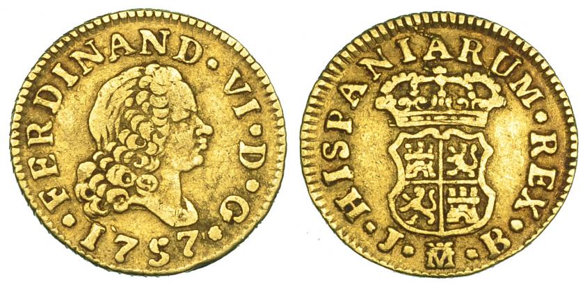 419   -  1/2 escudo. 1757. Madrid. JB. VI-416. MBC-/MBC.