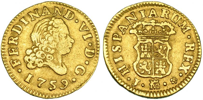 423   -  1/2 escudo. 1759. Madrid. J. VI-419. MBC-/MBC.