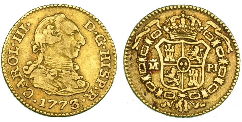 434   -  1/2 escudo. 1773. Madrid. PJ. VI-1054. MBC-/MBC.