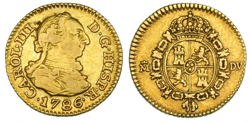 437   -  1/2 escudo. 1786. Madrid. DV. VI-1065. MBC.