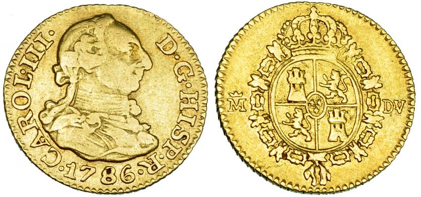 439   -  1/2 escudo. 1786. Madrid. DV. VI-1065. MBC-/MBC.