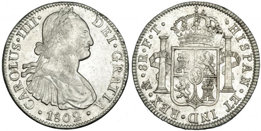 455   -  8 reales. 1802. México. FT. VI-799. MBC+.