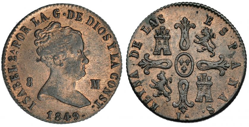 483   -  8 maravedíes. 1849. Jubia. VI-80. B.O. MBC+/EBC-.