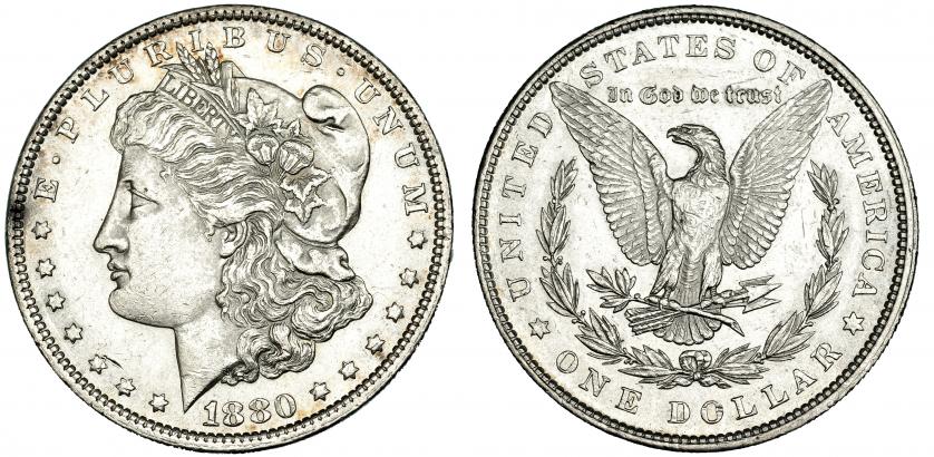 588   -  ESTADOS UNIDOS. Dólar 1880. KM-110. Pequeñas marcas. EBC.