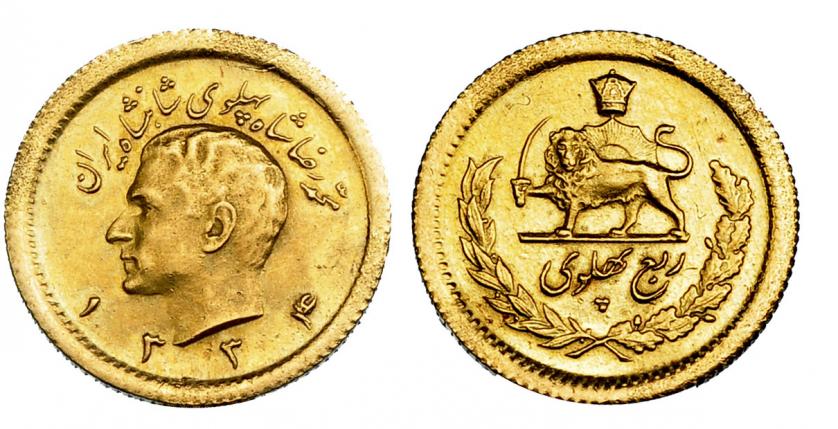 629   -  IRÁN. 1/4 pahlavi. 1334 H (1955). KM-1160. EBC.