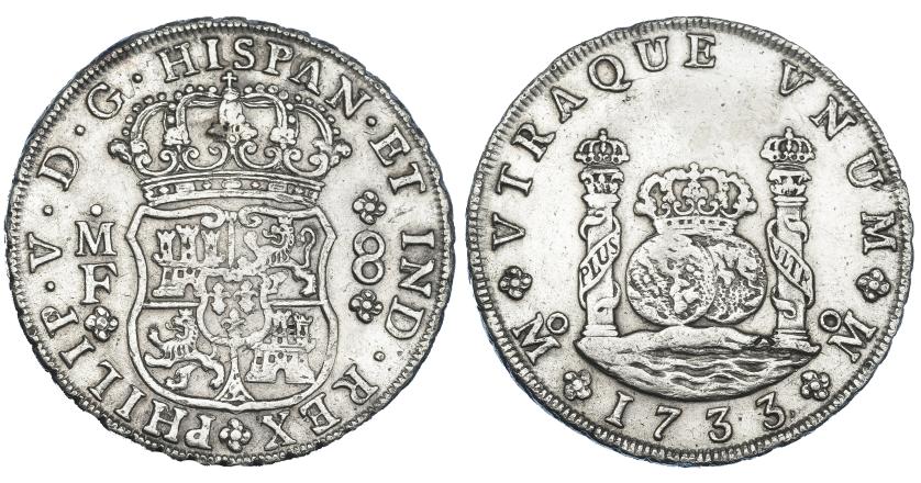 304   -  8 reales. 1733. México. MF. VI-1141. MBC+/MBC.