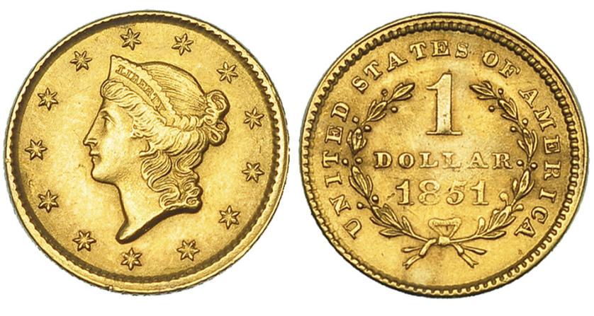 706   -  ESTADOS UNIDOS DE AMÉRICA. 1 dólar. 1851. KM-73. MBC+.