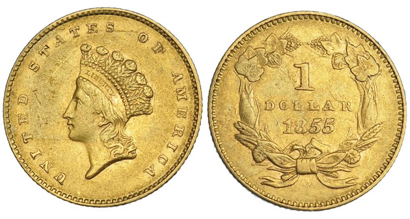 707   -  ESTADOS UNIDOS DE AMÉRICA. 1 dólar. 1855. KM-83. MBC.