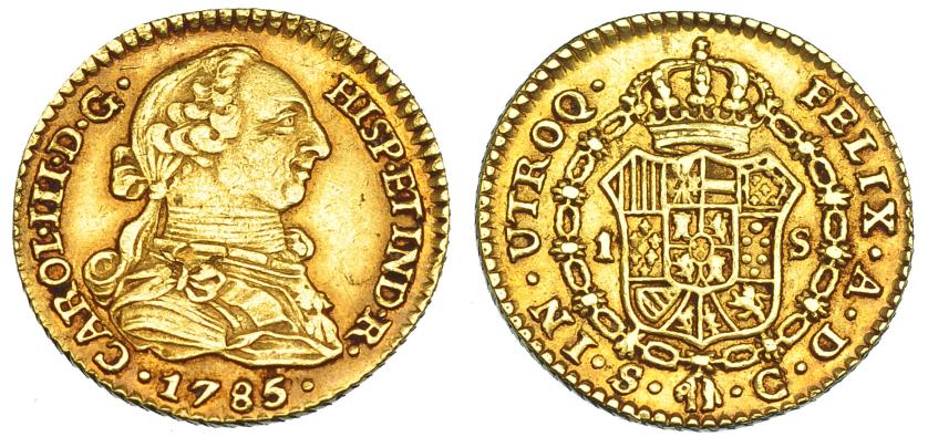 1092   -  CARLOS III. Escudo. 1785. Sevilla. C. VI-1250. MBC+.