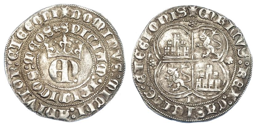 702   -  REINOS DE CASTILLA Y LEÓN. ENRIQUE II. Real. Burgos. AR 3,47 g. 27,4 mm. III-401. BMM-555. EBC-/MBC+.