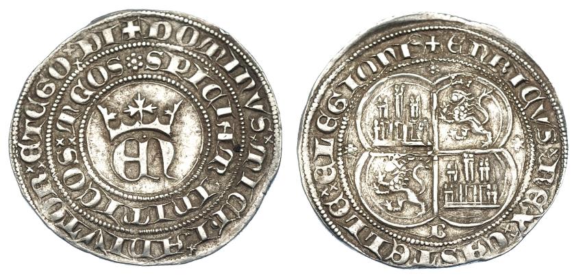 704   -  REINOS DE CASTILLA Y LEÓN. ENRIQUE II. Real. Burgos. AR 3,49 g. 27,4 mm. III-401. BMM-555. MBC+.