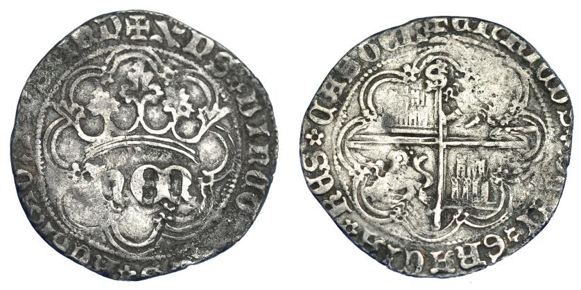 758   -  REINOS DE CASTILLA Y LEÓN. ENRIQUE IV. Real. Sevilla. AR 3,05 g. 26,5 mm. III-713. BMM-903.1. BC+.