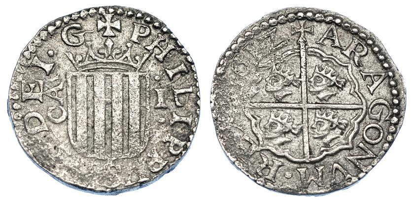 999   -  FELIPE III. Real. 1612. Zaragoza. AC-577. Oxidaciones limpiadas. MBC+.