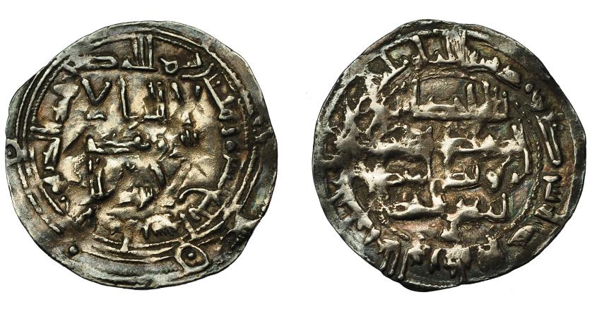 403   -  ACUÑACIONES HISPANO-ÁRABES. EMIRATO INDEPENDIENTE. Dirham. Abd Al-Rahman II. Al-Andalus. 214 H. AR 2,66 g. 26,8 mm. V-140. MBC.