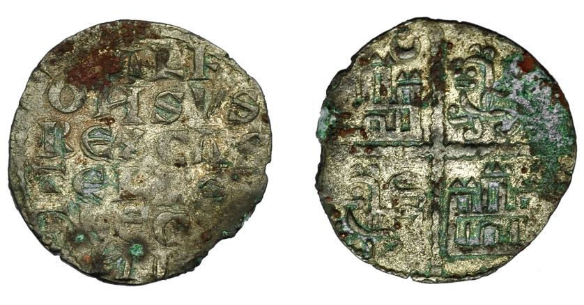 419   -  REINOS DE CASTILLA Y LEÓN. ALFONSO X. Dinero. Marca creciente. VE 1,03 g. 16,4 mm. III-238. BMM-368. Oxidaciones. MBC+.