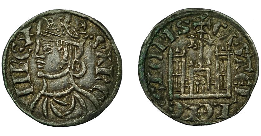 438   -  REINOS DE CASTILLA Y LEÓN. SANCHO IV. Cornado. Burgos. Estrella en corona. VE 0,79 g. 18,8 mm. III-296 vte. BMM-427.1. EBC-.