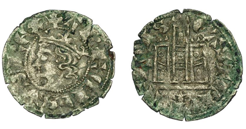 458   -  REINOS DE CASTILLA Y LEÓN. ALFONSO XI. Cornado. Coruña. Venera antigua bajo castillo. VE 0,81 g. 19,4 mm. III-343. BMM-479. Leves oxidaciones. MBC-.