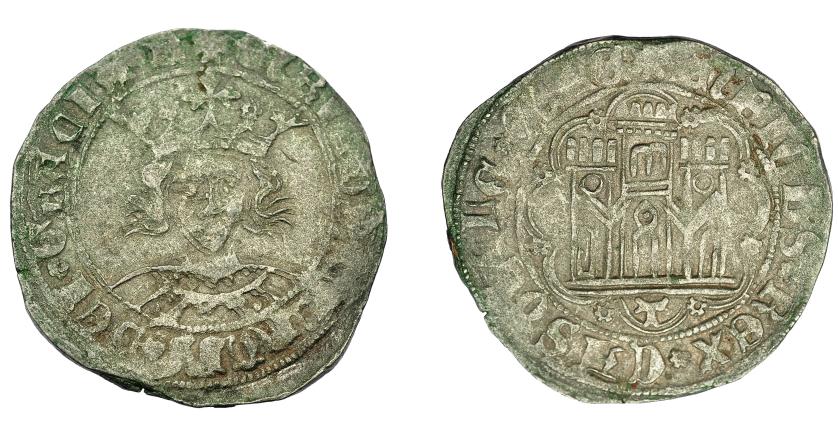 483   -  REINOS DE CASTILLA Y LEÓN. ENRIQUE IV. Cuartillo. Toledo. VE 3,57 g. 26,8 mm. III-757. BMM-1025. BC+/MBC.