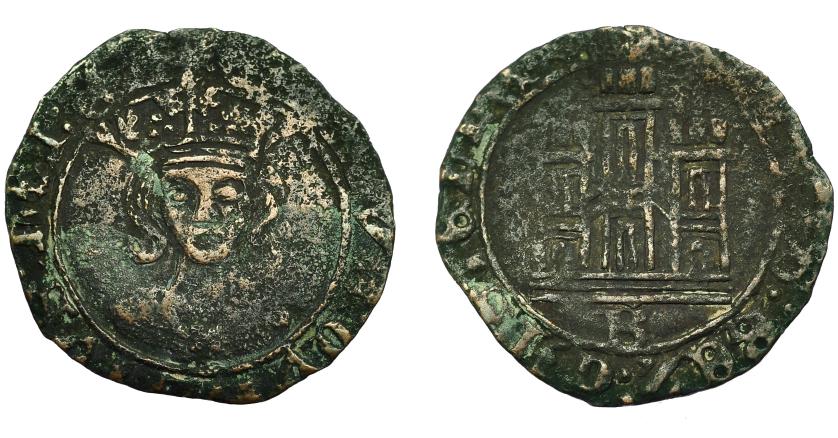 485   -  REINOS DE CASTILLA Y LEÓN. ENRIQUE IV. 1/2 cuartillo. Burgos. VE 1,38 g. 21 mm. III-773. BMM-1039. BC+.