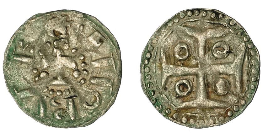 488   -  EMISIONES CONDALES Y EPISCOPALES CATALANAS. CONDADO DE BARCELONA. RAMÓN BERENGUER IV (1131-1162). Dinero. Ley. BURCINO. AR 0,74 g. 17,1 mm. IV-33 vte. MBC+.