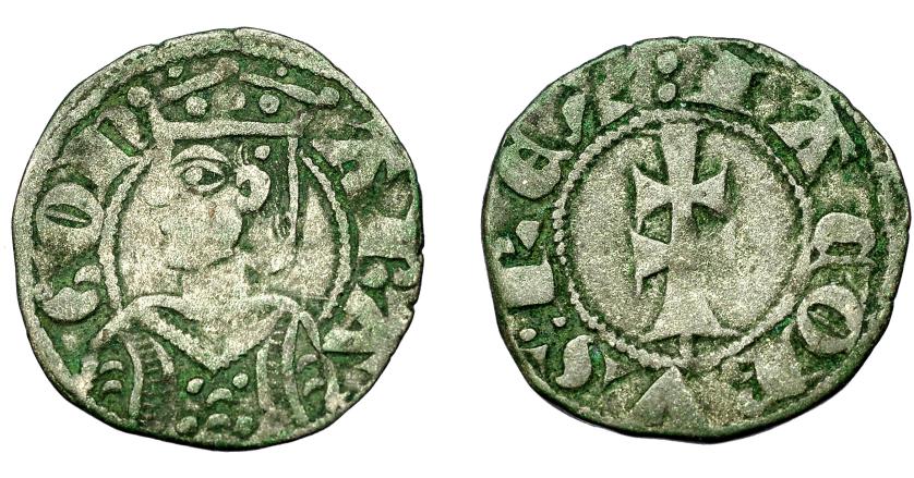 501   -  CORONA DE ARAGÓN. JAIME EL JUSTO (1291-1327). Dinero. Aragón. VE 1,23 g. 17,4 mm. IV-364. MBC-.