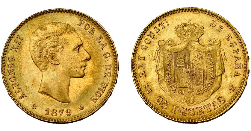 743   -  ALFONSO XII. 25 pesetas. 1879*18-79. Madrid. EMM. VII-107. MBC+.