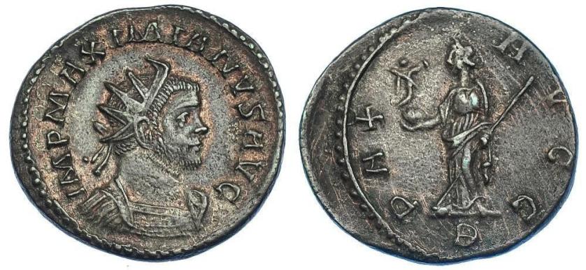 354   -  IMPERIO ROMANO. MAXIMIANO. Antoniniano. Lugdunum (291).