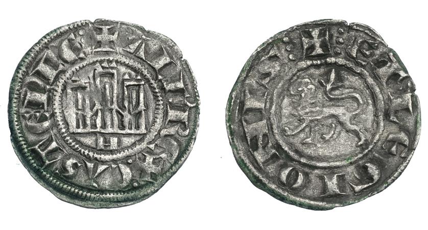 599   -  REINOS DE CASTILLA Y LEÓN. ALFONSO X. Pepión-dinero. Murcia. Marca H. VE 0,92 g. 19 mm. III-253.1. BMM-347.1. MBC+.