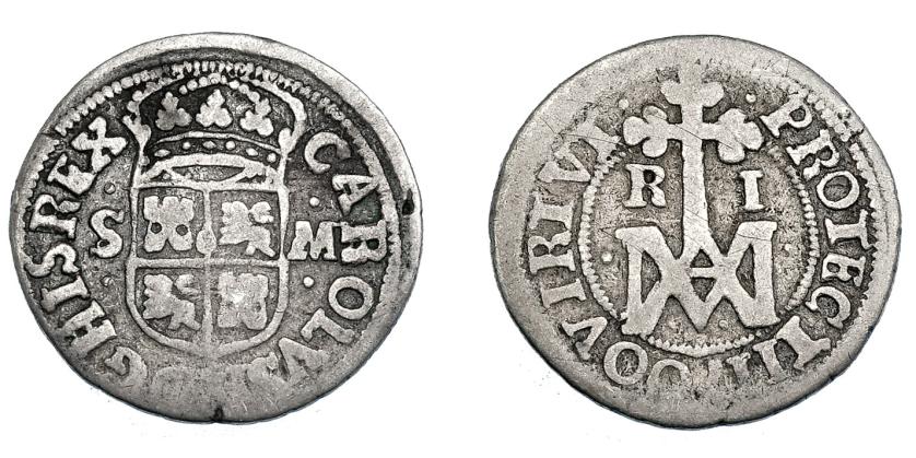 652   -  CARLOS II. Real. 1700. Sevilla M. AC-322. BC+/MBC-. Rara.