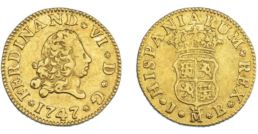 725   -  FERNANDO VI. 1/2 escudo. 1747. Madrid. JB. VI-403. MBC.