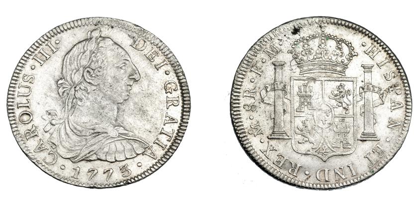 766   -  CARLOS III. 8 reales. 1773. México. FM. VI-934. Pequeñas marcas. MBC/MBC+.