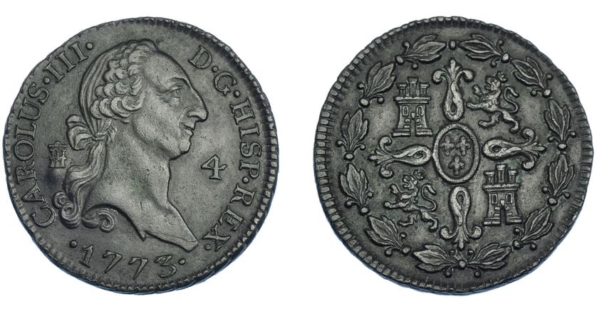 564   -  CARLOS III. 4 maravedís. 1773. Segovia. VI-41. MBC+/EBC-.