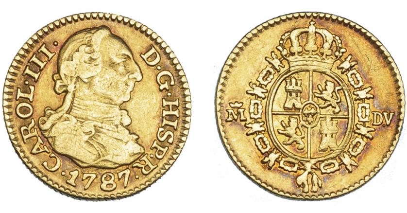 586   -  CARLOS III. 1/2 escudo. 1787. Madrid. DV. VI-1066. MBC.