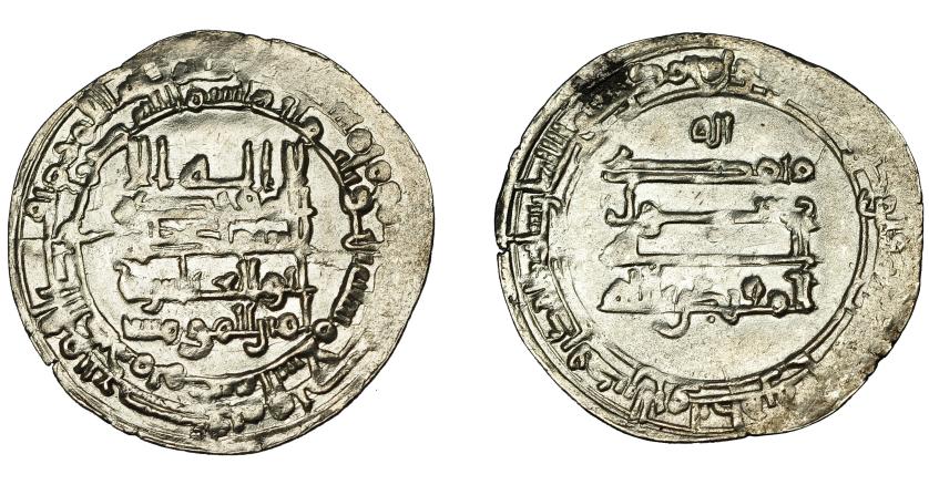 609   -  MONEDAS EXTRANJERAS. MUNDO ISLÁMICO. Califato abbasí. Al-Muqtadir. Dirham. Madinat al-Salam. 303 H. Sica 4, 1962. Leve oxidación. EBC.