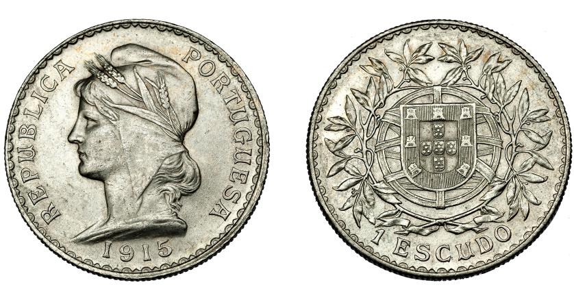 747   -  MONEDAS EXTRANJERAS. PORTUGAL. 1 escudo. 1915. KM-564. EBC.