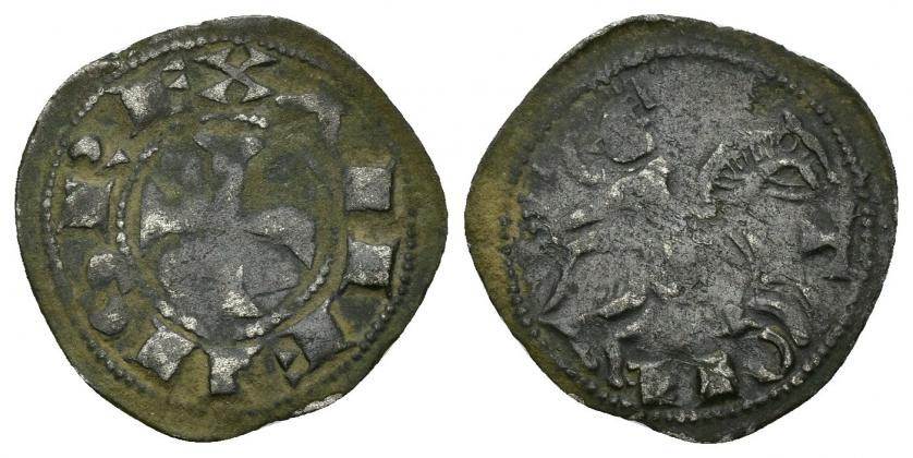 585   -  REINOS DE CASTILLA Y LEÓN. ALFONSO VIII. Dinero. VE 0,96 g. 19 mm. III-179. BMM-265. Imperatrix A8:7.3. MBC-.