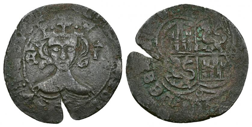 590   -  REINOS DE CASTILLA Y LEÓN. ENRIQUE II. Real de veelón. Sin ceca. VE 2,11 g. 24,7 mm. III-432. BMM-589. Cospel abierto. MBC-.