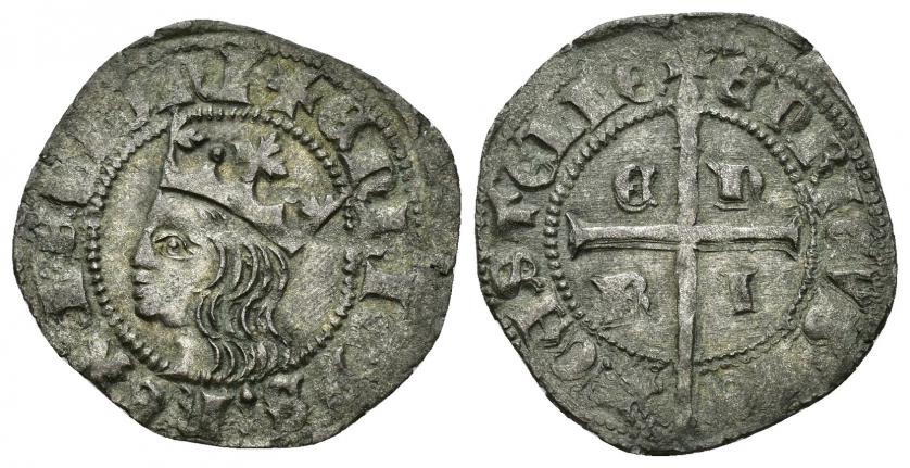 591   -  REINOS DE CASTILLA Y LEÓN. ENRIQUE II. Cruzado. Sin ceca. VE 1,73 g. 24,1 mm. III-450. BMM-621. Imperatrix E2:11.95. MBC+.