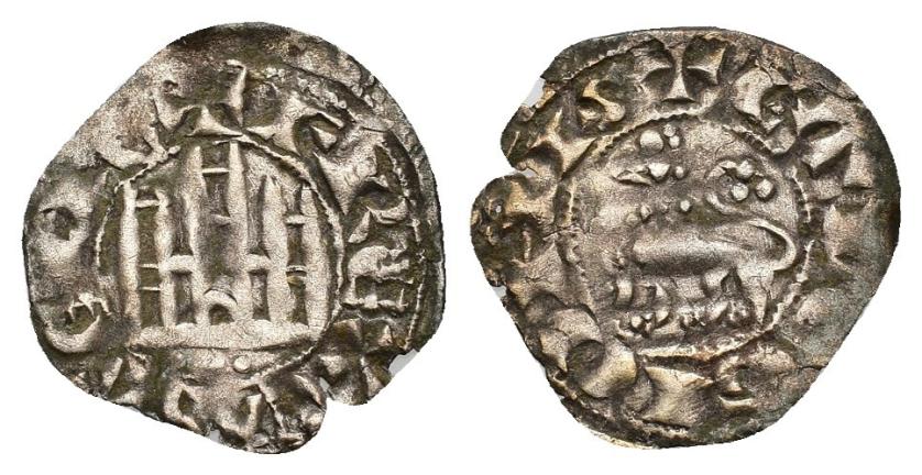 466   -  REINOS DE CASTILLA Y LEÓN. FERNANDO IV. Dinero/pepión. R/ ¿Marca tres puntos? VE 0,57 g. 18,3 mm. III-328. F4:2.43? Roturas al borde. MBC.