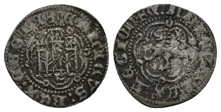 473   -  REINOS DE CASTILLA Y LEÓN. ENRIQUE III. Blanca. Sevilla. A/ + ENRICVS REX CASTE. R/ +ENRICVS REX LEGION. VE 1,70 g. 24,2 mm. III-602 vte. MM-E3:1.16. MBC-.