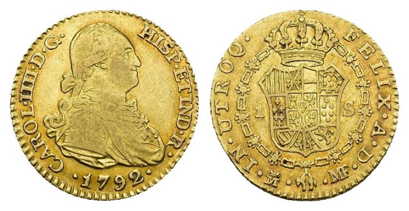 548   -  CARLOS IV. Escudo. 1792. Madrid. MF. AU 3,35 g. 16,9 mm. VI-907. MBC/MBC+.