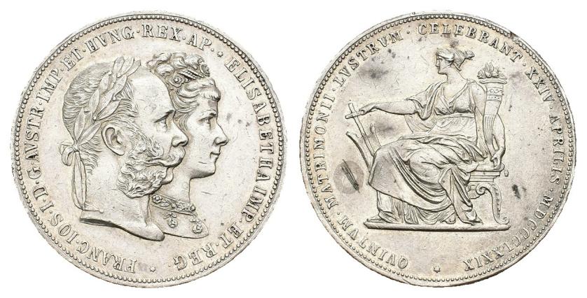 626   -  MONEDAS EXTRANJERAS. AUSTRIA. 2 florines. AR 24,71 g. 35,9 mm. KM-UWC-M5. Golpecito en gráfila y pequeñas marcas. EBC-. 