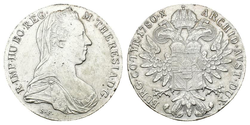 627   -  MONEDAS EXTRANJERAS. AUSTRIA. María Teresa. Tálero. 1780. AR 28,06 g. 40,3 mm. KM-22. Dav.-1150. Limpiada. EBC-.