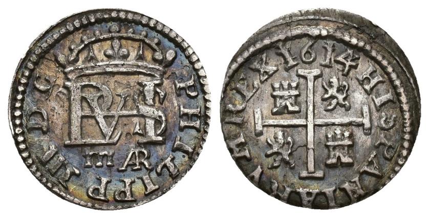 234   -  FELIPE III. 1/2 real. 1614. Segovia AR. AR 17,9 g. 15,7 mm. AC-426. Pequeñas marcas. MBC+/EBC-. 