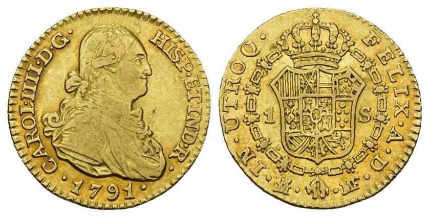 266   -  CARLOS IV. Escudo. 1791. Madrid. MF. AU 3,31 g. 17,5 mm. VI-906. R.b.O. MBC/MBC+.