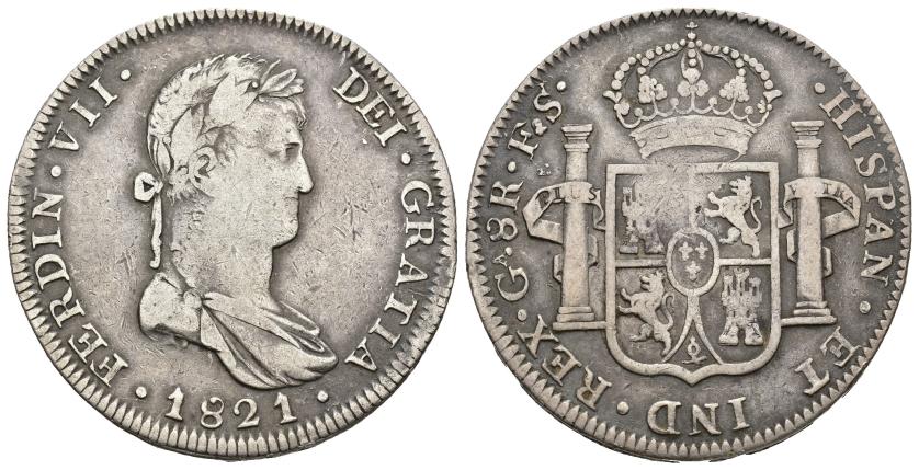 3271   -  FERNANDO VII. 8 reales. Guadalajara. FS. AR 26,71g. 39,92 mm. VI-1012. MBC-.