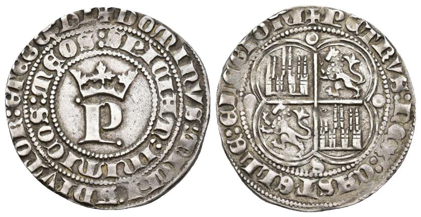 246   -  REINOS DE CASTILLA Y LEÓN. PEDRO I. Real. Sevilla. AR 3,49 g. 26,1 mm. III-380. MBC.