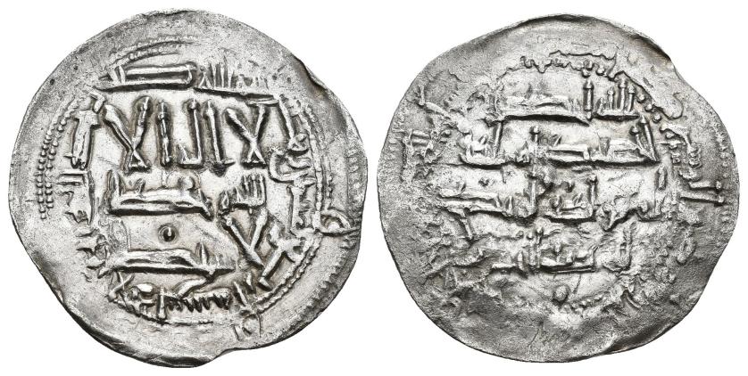 3203   -  ACUÑACIONES HISPANO-ÁRABES. EMIRATO OMEYA. Abd al-Rahman II. Dirham. Al-Andalus 224 H. AR 2,62 G. 27,6 mm. V-170. Leves erosiones. MBC+.